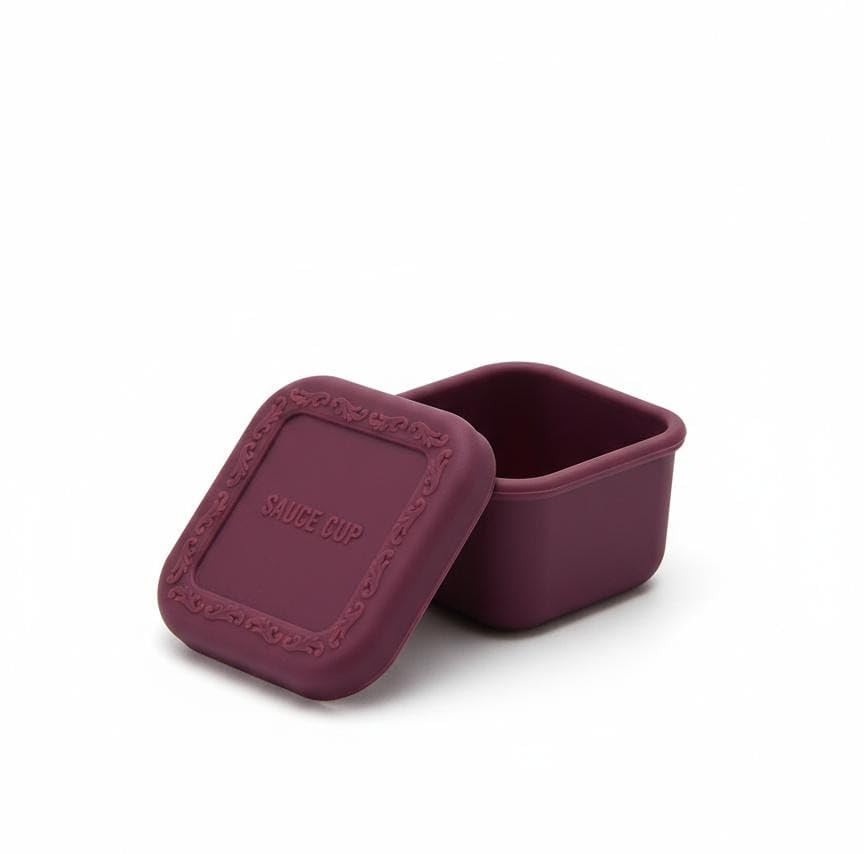 Spaceshoop Premium Silicone Sauce & Food Prep Container Leak-Proof Lid 50ml Burgundy