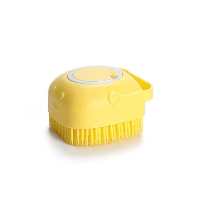 Soap Dispenser Brush - Multifunctional silicone scrubber for pets featuring an integrated tank for liquid soap, perfect for effective grooming and bathing of dogs and cats in various hues (piece-1)