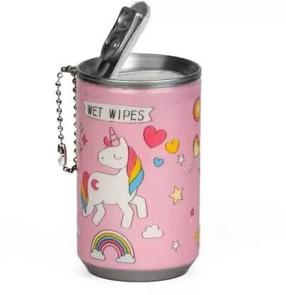 TimBuk2 Unicorn Mini Wet Wipes Tin Shape Mini Portable Wet Wipes Tissue Can for Cleaning Face Body for Kids Women and Men - Pack of 1 Random Colour (2)