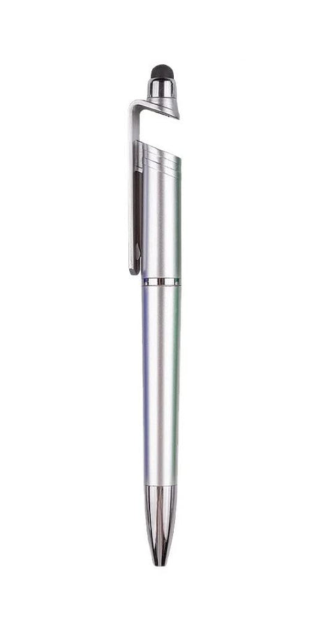 Keendex KX 2910 3 in 1 Multifunction Pen for Touch Screens with Phone Holder, Ballpoint Pen and Stylus - Silver