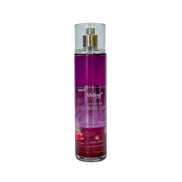 Velvet INTENSE Glowing Love Body Splash, Sweet Red Berries and Floral Fragrance, Feminine Perfume with Rose and Freesia, 250ML