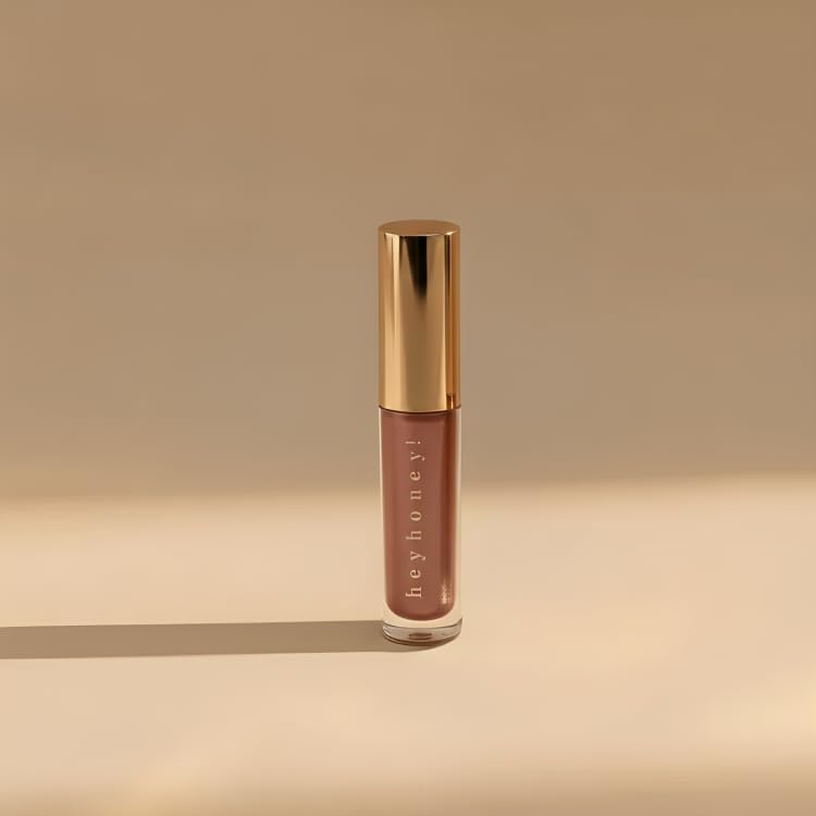 HeyHoney Tinted Lip Oil Mocha Tint, Hydrating Lip Oil with Hyaluronic Acid & Botanical Oils, Glossy Non-Sticky Finish, Helps Improve Lip Smoothness & Shine, 10ml