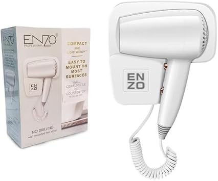 Professional Hair Dryer 1600W Compact & Light Design Hot and Cold Air Settings with Auto Shut Off for Home and Hotel Use