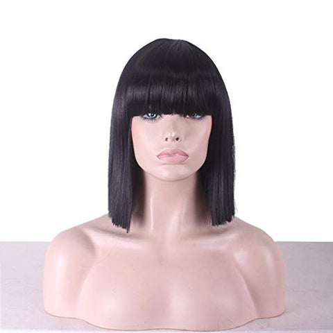ECIF Cartoon Color Cospoay Wig Color Bobo Head Made Short Straight Hair 35Cm-40Cm