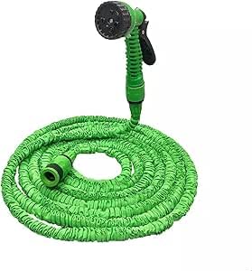 Expandable Water Hose 15m - Light, Flexible, Easy to Store with Multifunctional Sprinkler for Garden Watering and Cleaning H