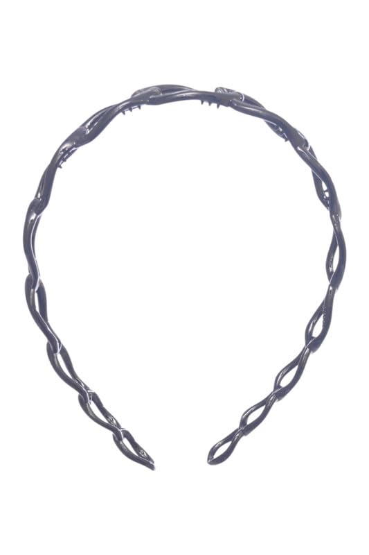Daphane Plastic Wide Headband For Girls - Black- 909