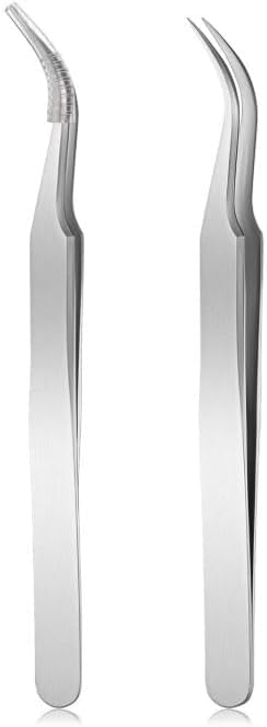 Stainless Steel Curved Tweezers for False Eyelashes Jewelry Welding Watch Repair DIY