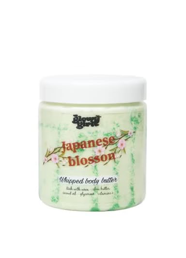 Blow Girl Japanese Blossom Whipped Body Butter- Deep Moisturizing Cream with Shea Butter, Coconut Oil & Vitamin E