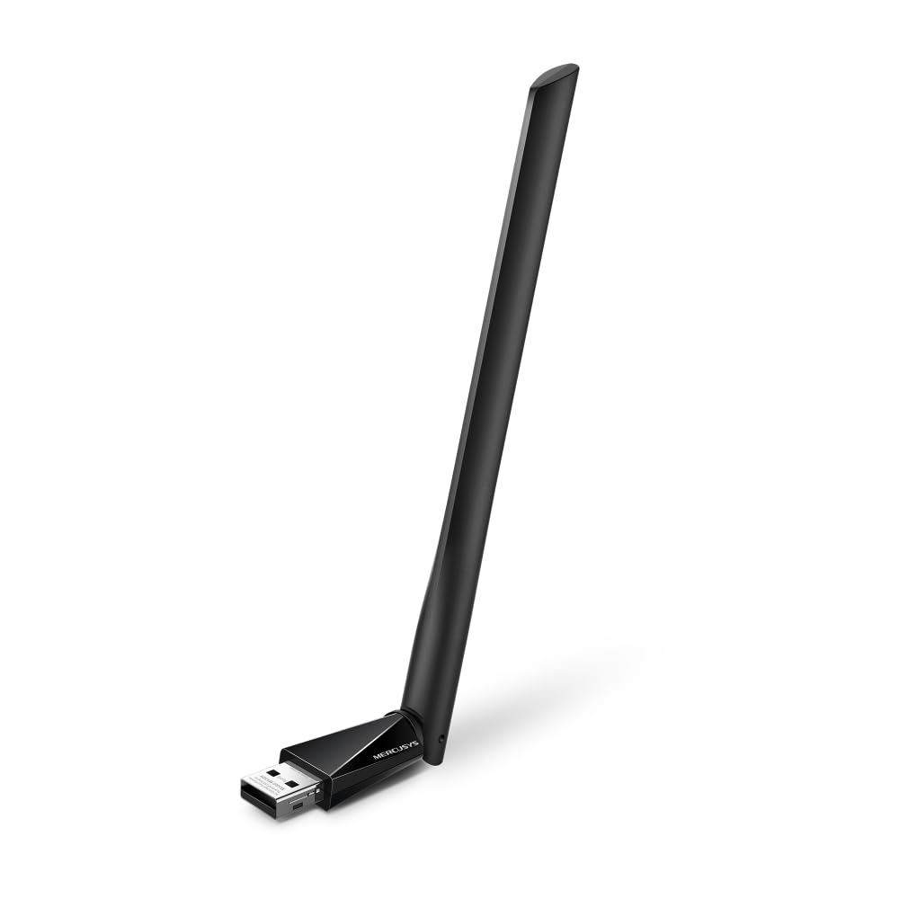 MERCUSYS MA30H TP-Link AC1300Mbps Powerful WiFi Stick, USB WiFi Adapter, High Gain Antennas, WiFi Dongle, Dual Band, MU-MIMO, Plug and Play, Compatible with Windows 11/10/8.1/7