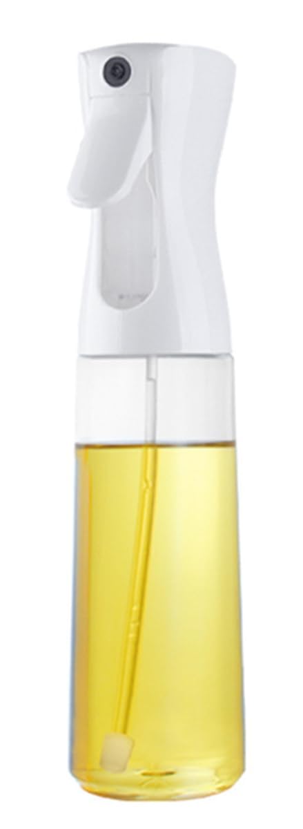 ECVV 300ml Oil Sprayer for Kitchen Cooking, Oil Dispenser Bottle Spray Mist, Olive Oil Mister Refillable, Used for Making Salad, Baking, Frying, BBQ, Spraying Vinegar Lime Juice Clear White