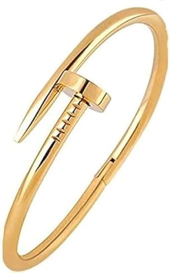 Pure Stainless Steel Stud Bracelet, Gold, Fashion Design