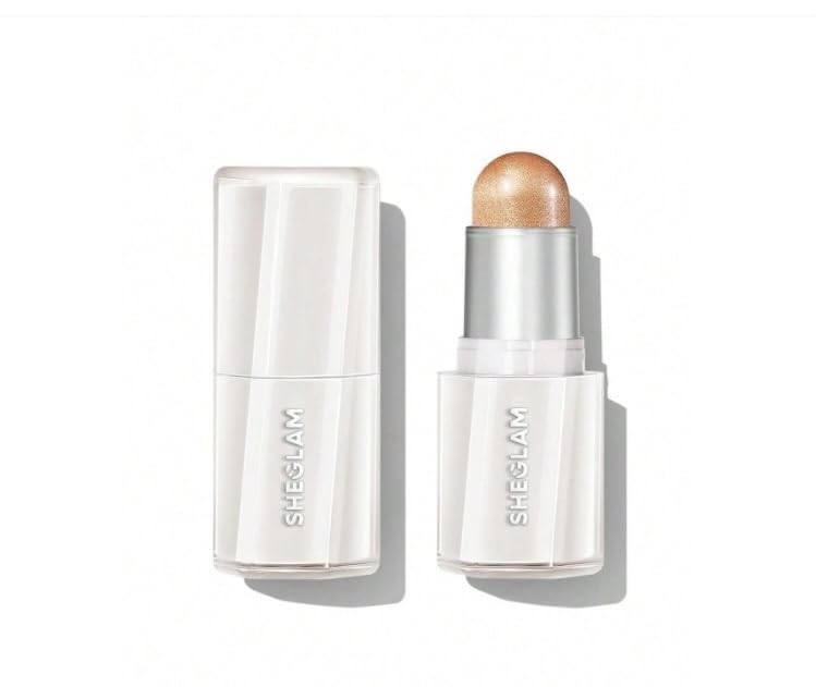 Rose Gold Glitter Stick Highlighter, Creamy Illuminating Stick for Face