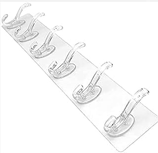 6 Hooks Hanger for Hanging Clothes and Other Items Transparent Acrylic Recommended Weight Capacity 1.0 kg