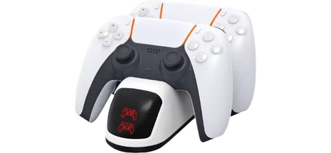 Dual Docking Station Compatible with Wireless Controllers with Indicator Lights for Energy Case Protection