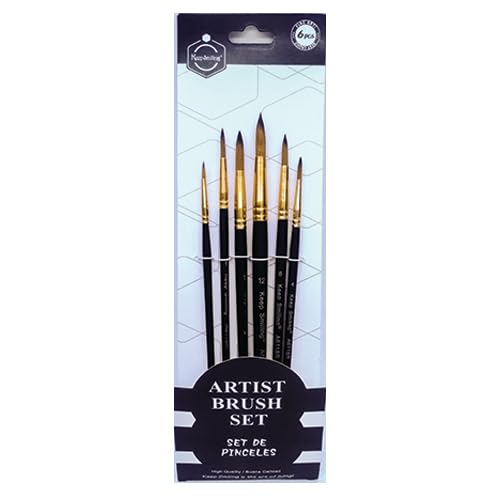 Keep Smiling Round Brush Card A6118R, Black, 6 Pieces, Durable