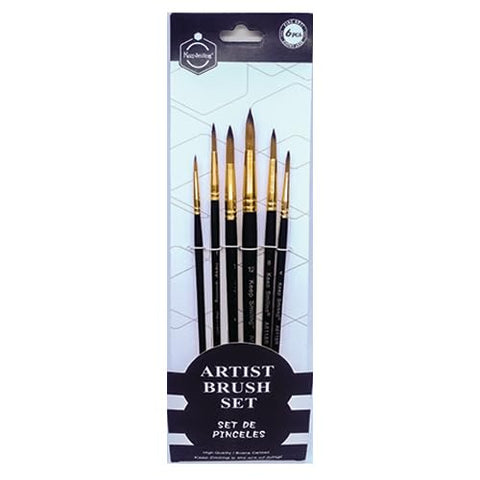 Keep Smiling Round Brush Card A6118R, Black, 6 Pieces, Durable