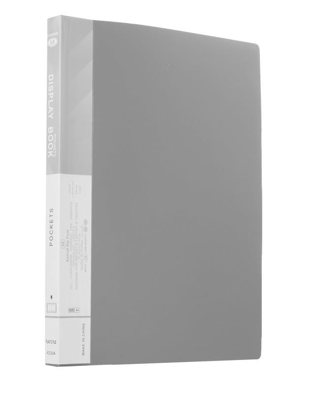 3A AD20A Plastic Document Book 20 Pockets A4 Size - Grey