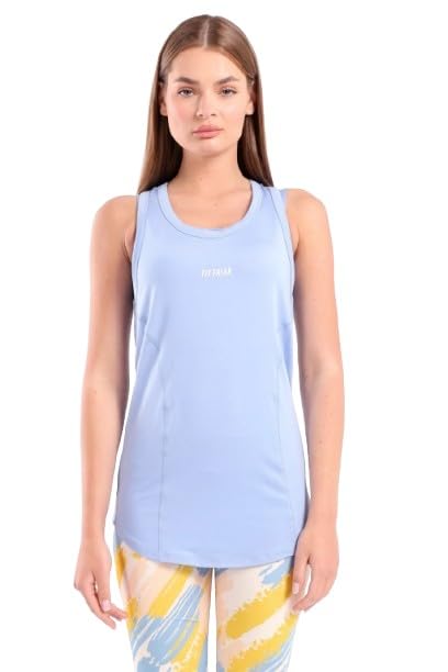 Fit Freak Womens Sky Blue Sleeveless Top Modern (pack of 1)