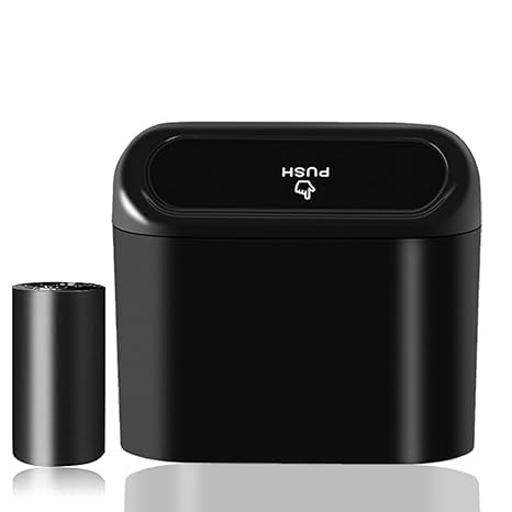 Mini Car Trash Can, Portable Waterproof Storage Box with Lid Hanging Office