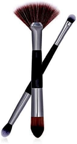 Generic Professional Double-Ended Makeup Brush Set - Black, Synthetic, Vegan, Cruelty-Free - For Foundation, Powder, Eye Shadow, Smudge - Makeup Brush Set-MULTICOLOR