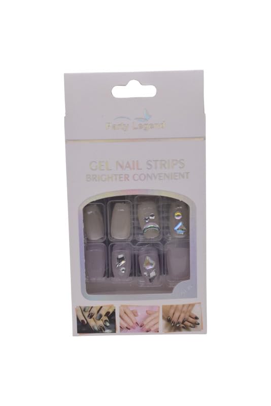 Party Legend Mink Nails Strips Set, 24 Pieces - Grey Mauve