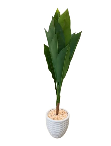 Artificial Tree Casual Luxe Leather Upgraded 160cm Height Approx | Heavy Flowy Indoor Decorative Plant for Reception Rooms and Offices (A)