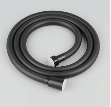 Ultra Flexible Shower Hose 150cm)- Long PVC (Black) Anti Burst and Kink Resistant 10 Bar Brass Nut 360 Degree Anty Twist