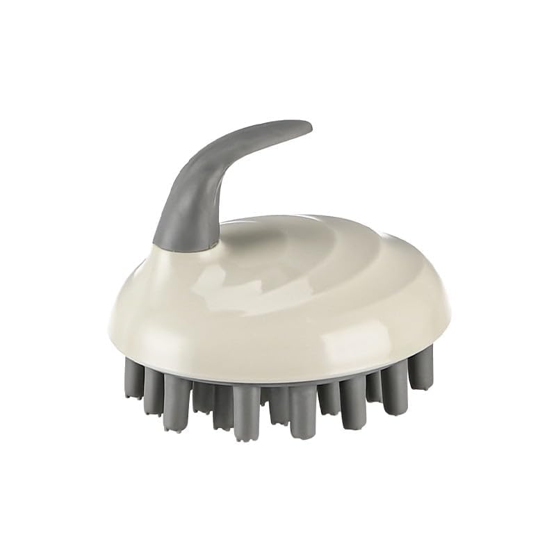Silicone Scalp Massage Brush, Handheld Shampoo Scrubber with Soft Bristles, White and Gray, Hair Care Tool (Green)