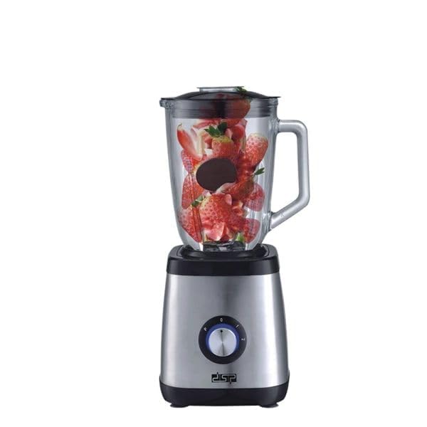 Blender 2 in 1 Food Processor - 1.5L Model KJ2003, Glass Jar, Stainless Steel Serrated Blades