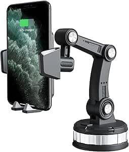 Car Phone Holder 360° Suction Cup Mount for Dashboard And Windshield, Adjustable Mobile Stand for Smartphone And GPS Navigation, Secure And Stable JX-601