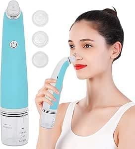 Blackhead Cleaner, Electric Blackhead Remover, Facial Cleaning Instrument Three Gears Adjustable Portable for Women Men(green)