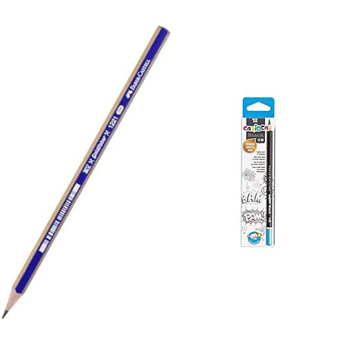 Stationery Bundle: Faber-Castell Goldfaber 2H Pencil + Carioca H Graphite Pencils 12-Pack