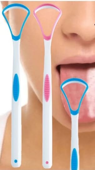 2 Pack Portable Tongue Scrapers for Oral Care, Removes White Coating, Food Debris, and Bad Breath Randam Color