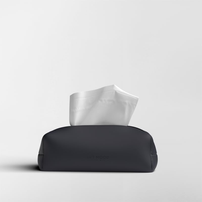 ART MOOD HOME ARTMOOD Leather Tissue Box Cover - Elegant and Durable Design for Office and Car Decor Drak Blue