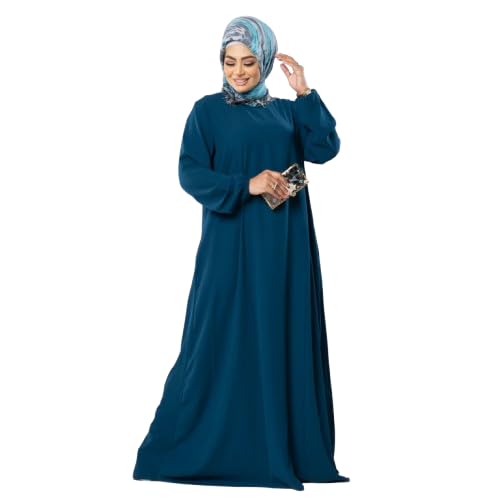 عباية نيللي كريب تركي ناعم، فضفاضة ومحتشمة، خفيفة الوزن وأنيقة، مثالية للنزهات والخروج اليومي ومناسبة للحج والعمرة