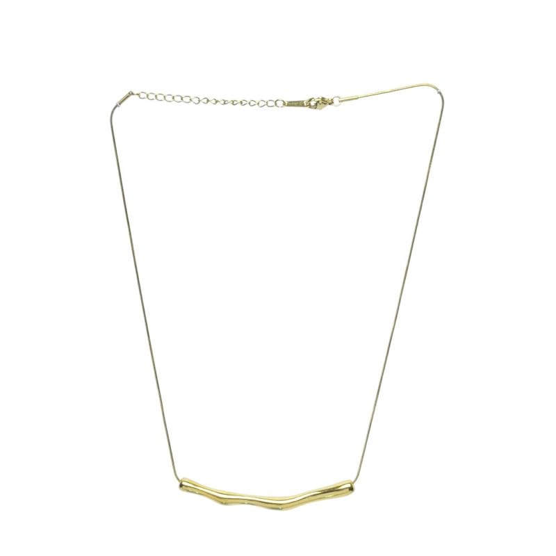 Stainless Steel Organic Bar Pendant Necklace For Women - Gold