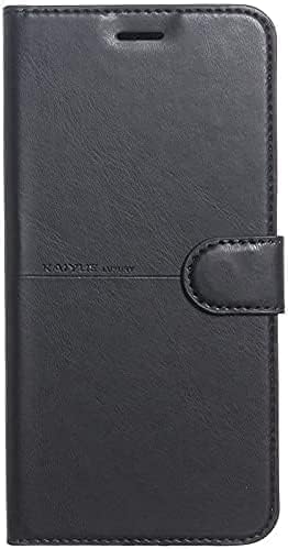 High-quality leather case to fully protect the phone, 360 degrees, foldable, compatible with Samsung Galaxy A06 (Black)
