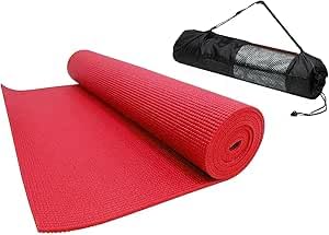 Yoga Mat 6mm with Carrying Strap, Non-Slip Exercise Mat, Multicolor