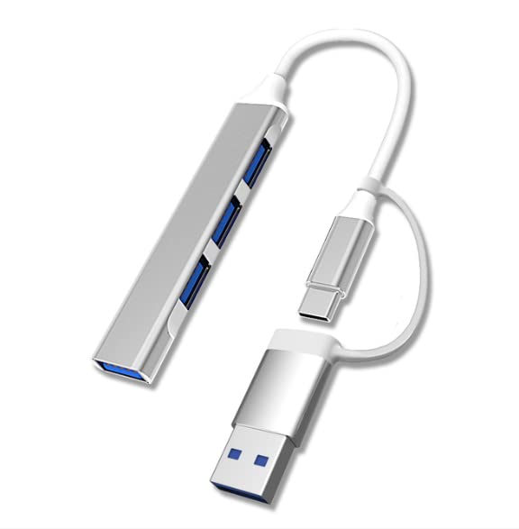 Premium metal High Speed Dual Plug USB Hub (Type C to USB)