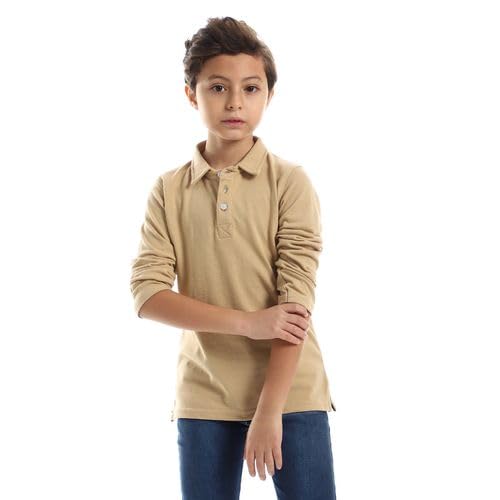 CAESAR Boys Collared Neck Polo Shirt,Beige,10 Years