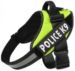 Dog K9 Police, Dog Harness Vest with Hook and Loop Straps and Handle and Adjustable (XL, Green)