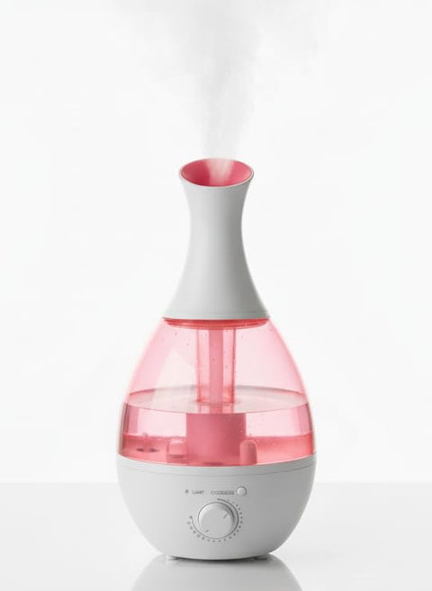 Humidifier, Diffuser, Aroma and Air Purifier of Bacteria and Soil Ultrasonic with Changing Lights(Pink)