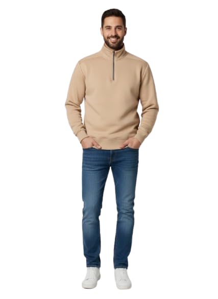 Men's Winter "Quarter-Zip Collar" Hoodie, Casual Fashion Hoodie, Soft and Comfortable Heavy Material, Perfect for Everyday and Light Sports.