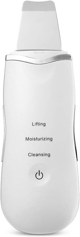 Blackhead Remover, Ultrasonic Facial Cleanser, Rechargeable, Skin Scrub, White