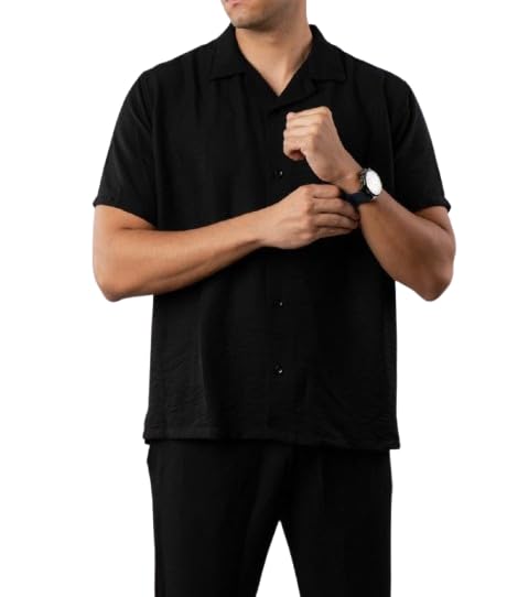 Short Sleeve Linen Shirt, Available in Beige, White, Black