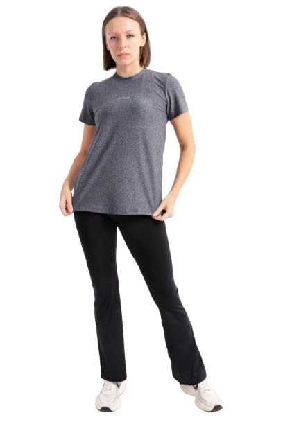 Womens Running half sleeve top in dark Grey Modern (pack of 1)