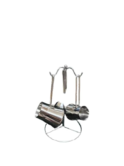 AL-WAFAA 4922111804457 Stainless Steel Coffee Pot Set, 10-13-16 Oz, Made in China, 4 Piece - Silver