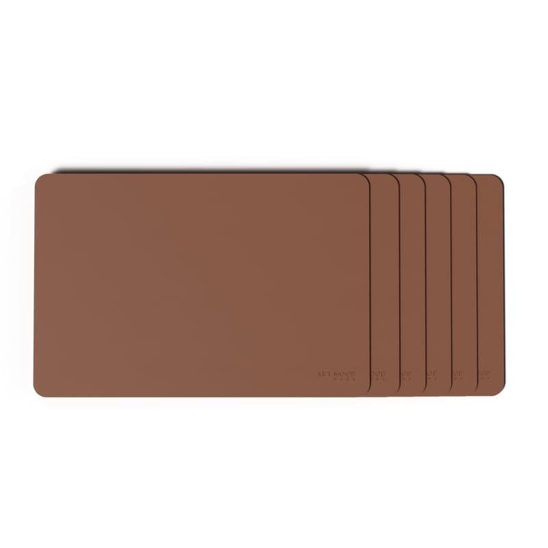 ART MOOD HOME Leather Placemats - Set of 6 Durable Placemats for Dinner Plates and Dining Tables Havan 45W x 30L CM