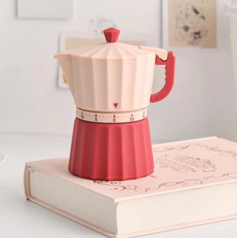 Mocha Pot Shape Kitchen Timer, Plastic, Cooking, Baking, Learning, Time Reminder, Multiple Colors Dollar Import Housewares