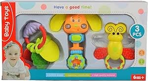 Amazing Plastic Rattle Play Set 3 Pieces Multicolour